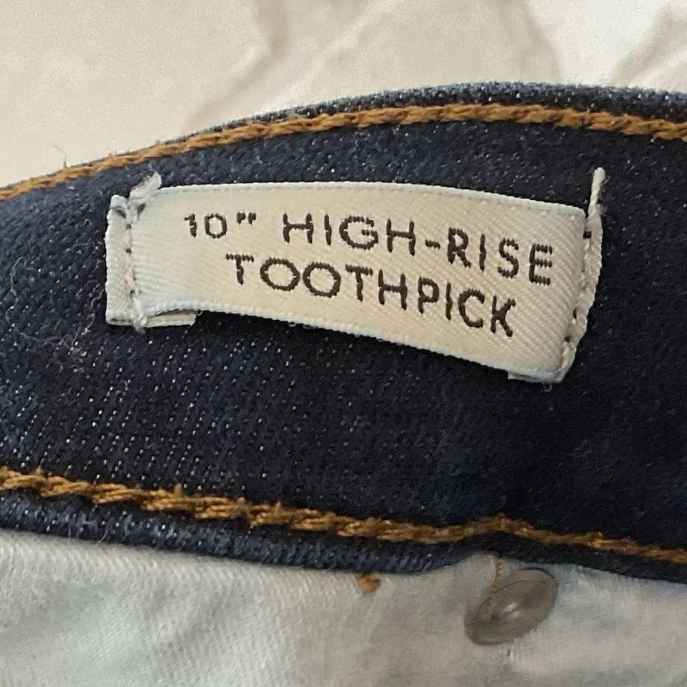 J. Crew 10” High Rise Toothpick Skinny Jeans Dark Ink Wash Size 31